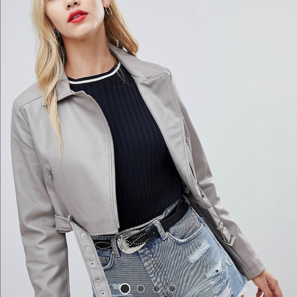 ASOS Design Leather Look Biker